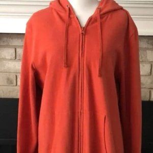 Eileen Fisher Rust Orange Zip Up Hoodie size XL